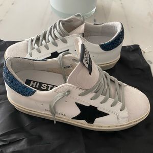 Golden Goose Hi - Star Glitter Sneakers